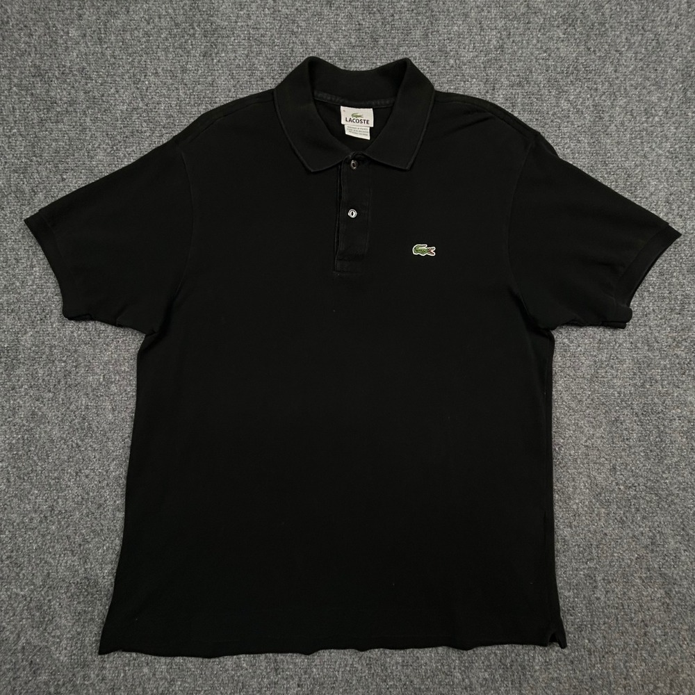 Lacoste Polo Shirt Mens 5 Black Cotton Pique Logo Classic Preppy Sporty 5191L
